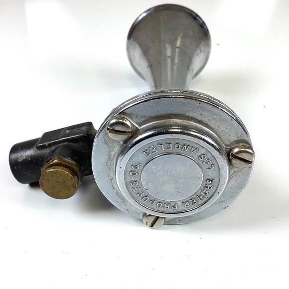 4.5” Grover Products LA USA Chrome Air Horn Boat Hot Rod Car Mighty Midget - Picture 3 of 5